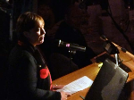 Premier Lara Giddings presiding before helping with a song.